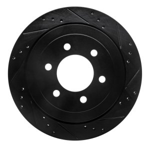 Ford Expedition Brake Rotor (1) - Rear Right - R1 Concepts - Drilled & Slotted - Black - `07-`17